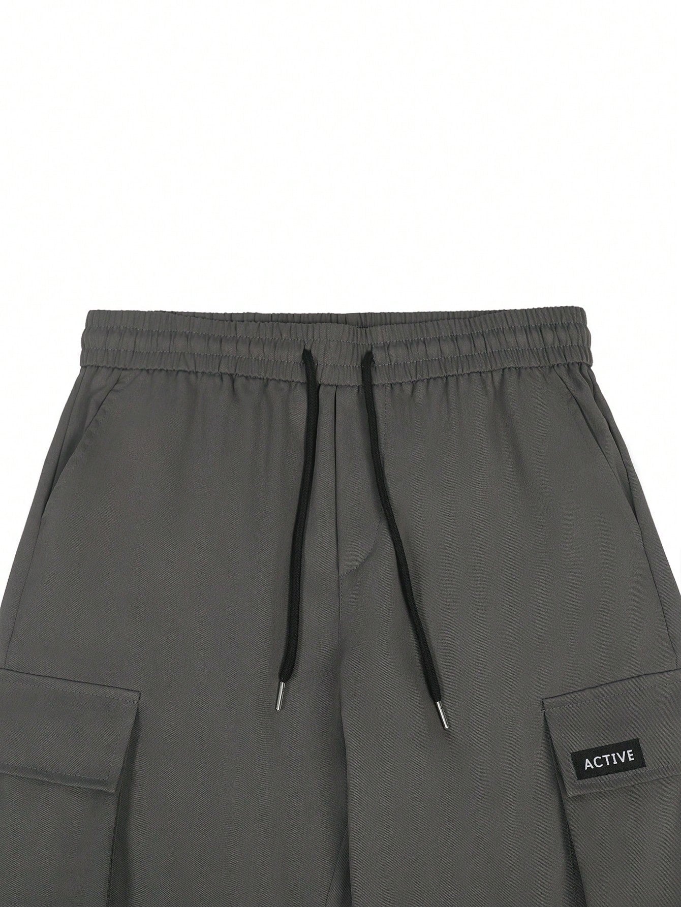 Manfinity LEGND Men'S Elastic Waistband Casual Cargo Pants, Cargo Style Joggers Men Pants Cargo Pants Men Joggers