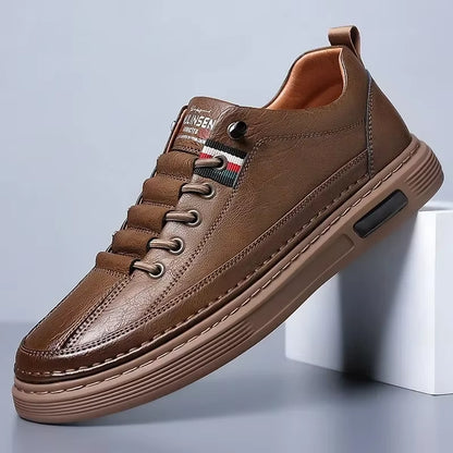 Brand Men'S Casual New Leather Shoes for Men Non-Slip Sports Shoes Fashion Comfortable Sneakers Male Flat Slip-On Casual Shoes