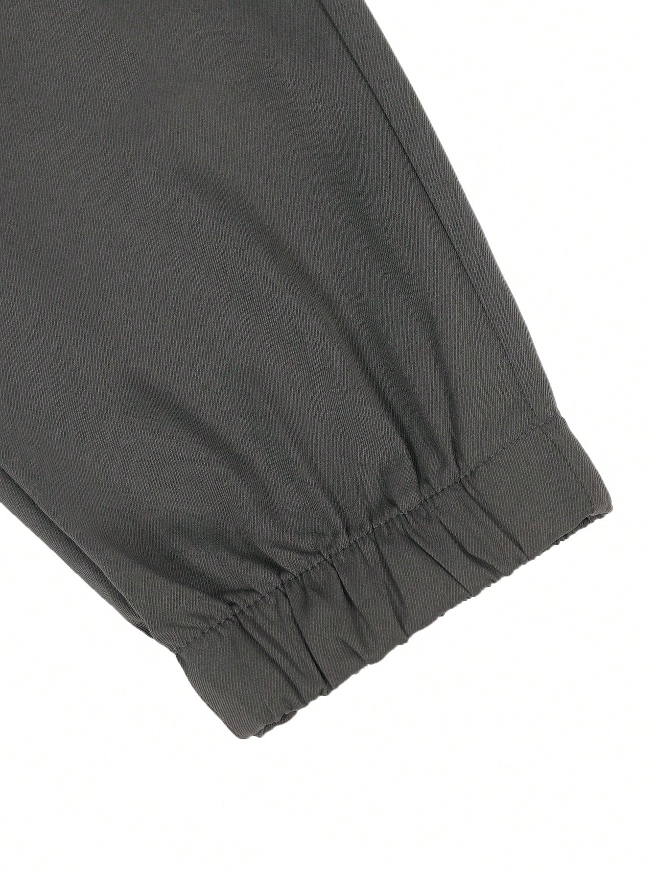 Manfinity LEGND Men'S Elastic Waistband Casual Cargo Pants, Cargo Style Joggers Men Pants Cargo Pants Men Joggers