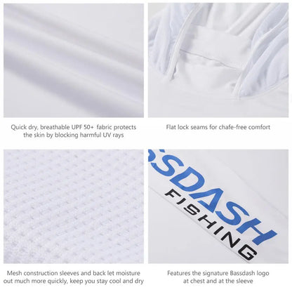 Bassdash UPF 50+ Men’S UV Sun Protection Long Sleeve Hooded Fishing Shirts